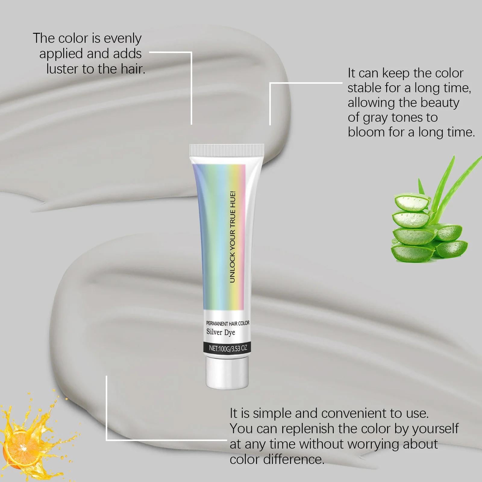 Fashion Silver Permanent Hair Dye Cream