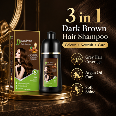 Champú Tinte de Cabello 3 en 1 Castaño Oscuro