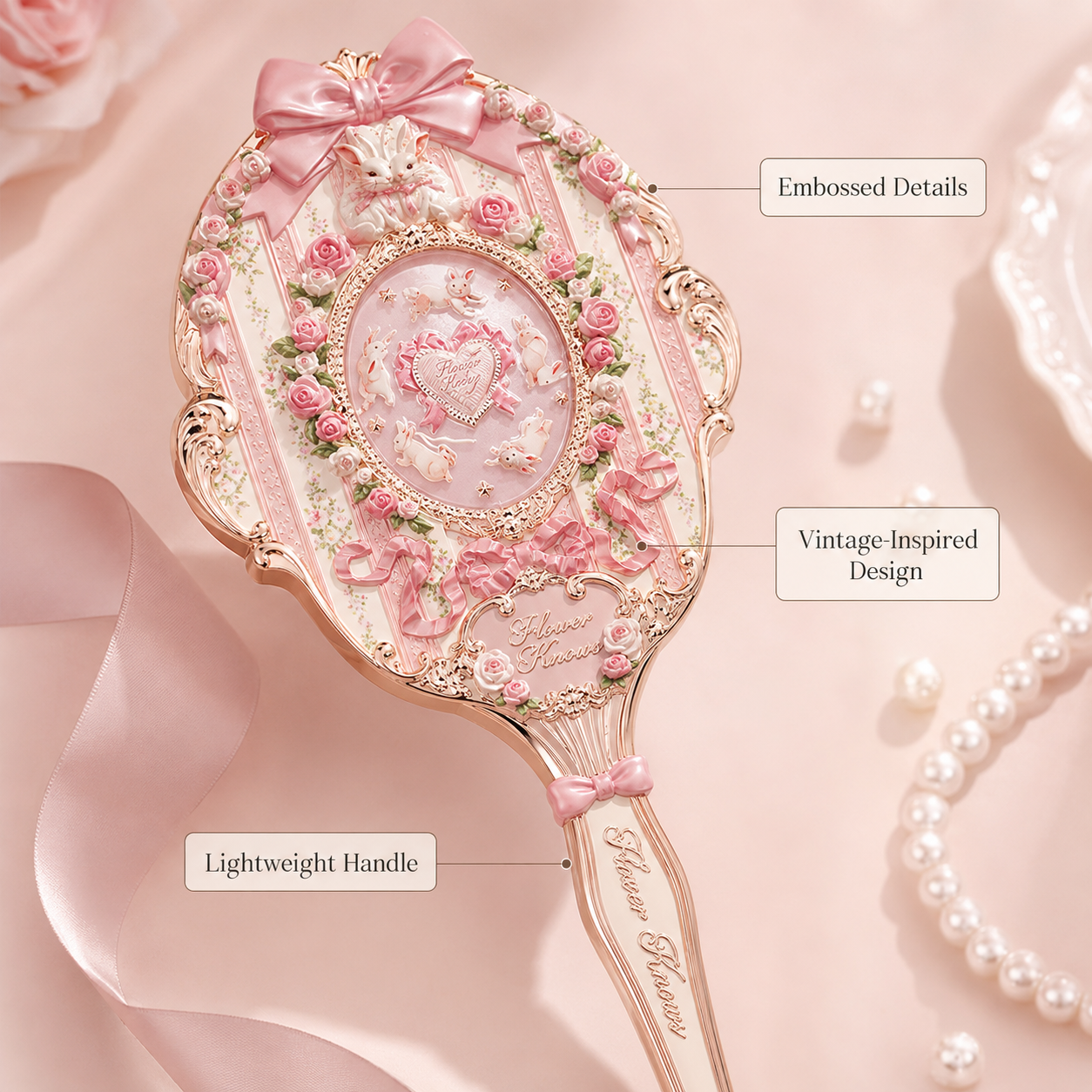 Vintage Bonnie Garden Mirror – Classic Portable Vanity Mirror