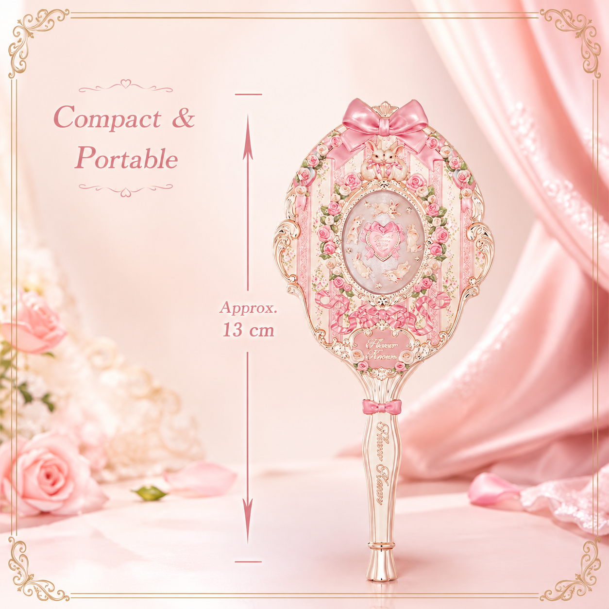 Vintage Bonnie Garden Mirror – Classic Portable Vanity Mirror