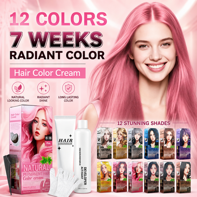 Kit de crema colorante permanente para el cabello 12 tonos naturales