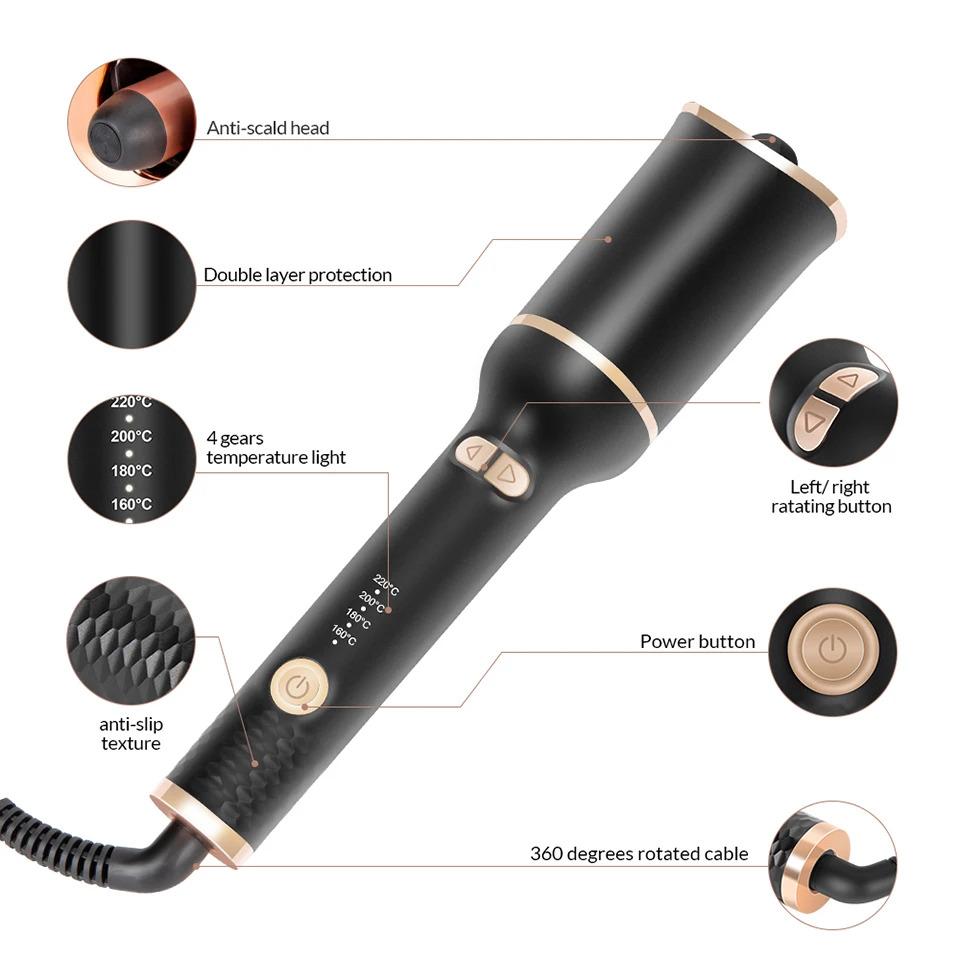 Auto Rotate Hair Curling Iron,Curler for All Hair Types