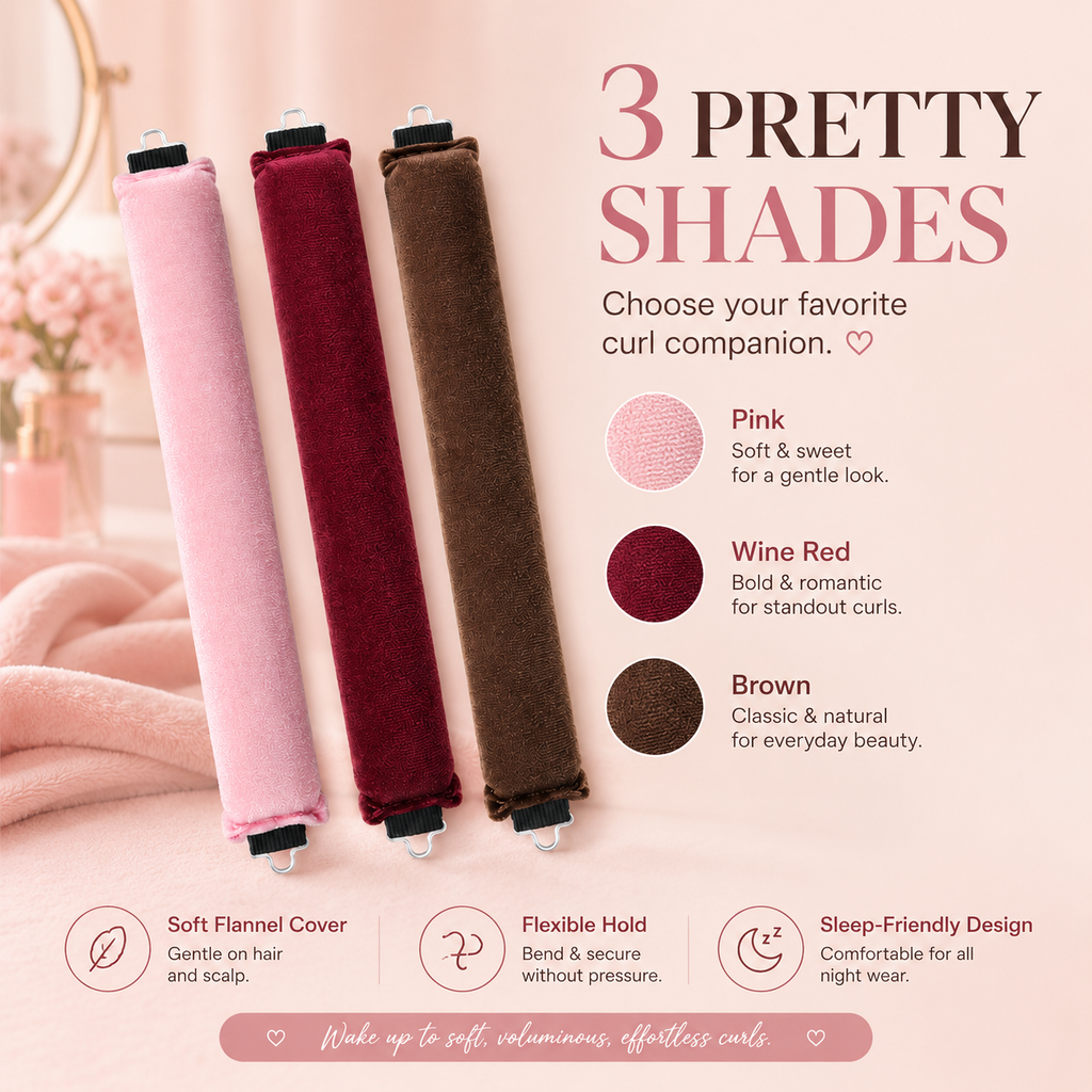 3 Pack Velvet Heatless Curling Rods No Heat Damage