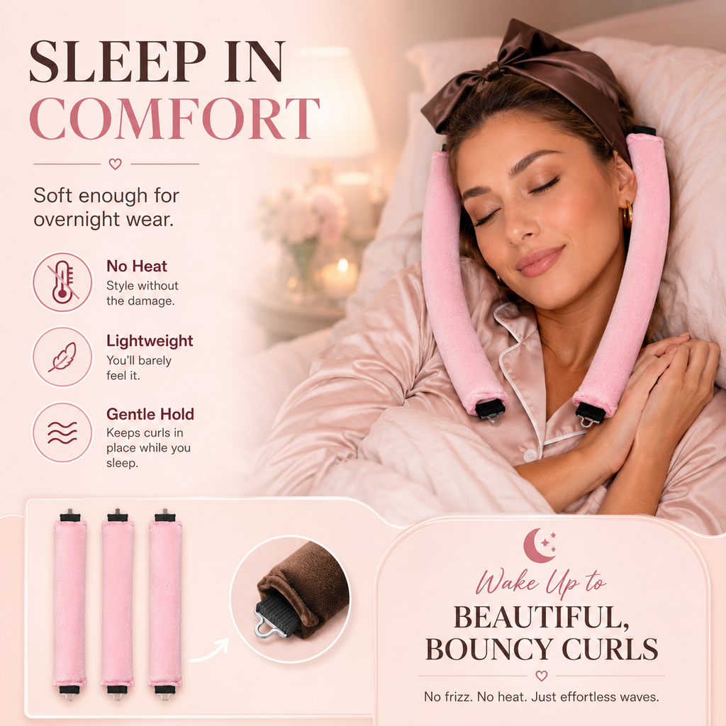 3 Pack Velvet Heatless Curling Rods No Heat Damage