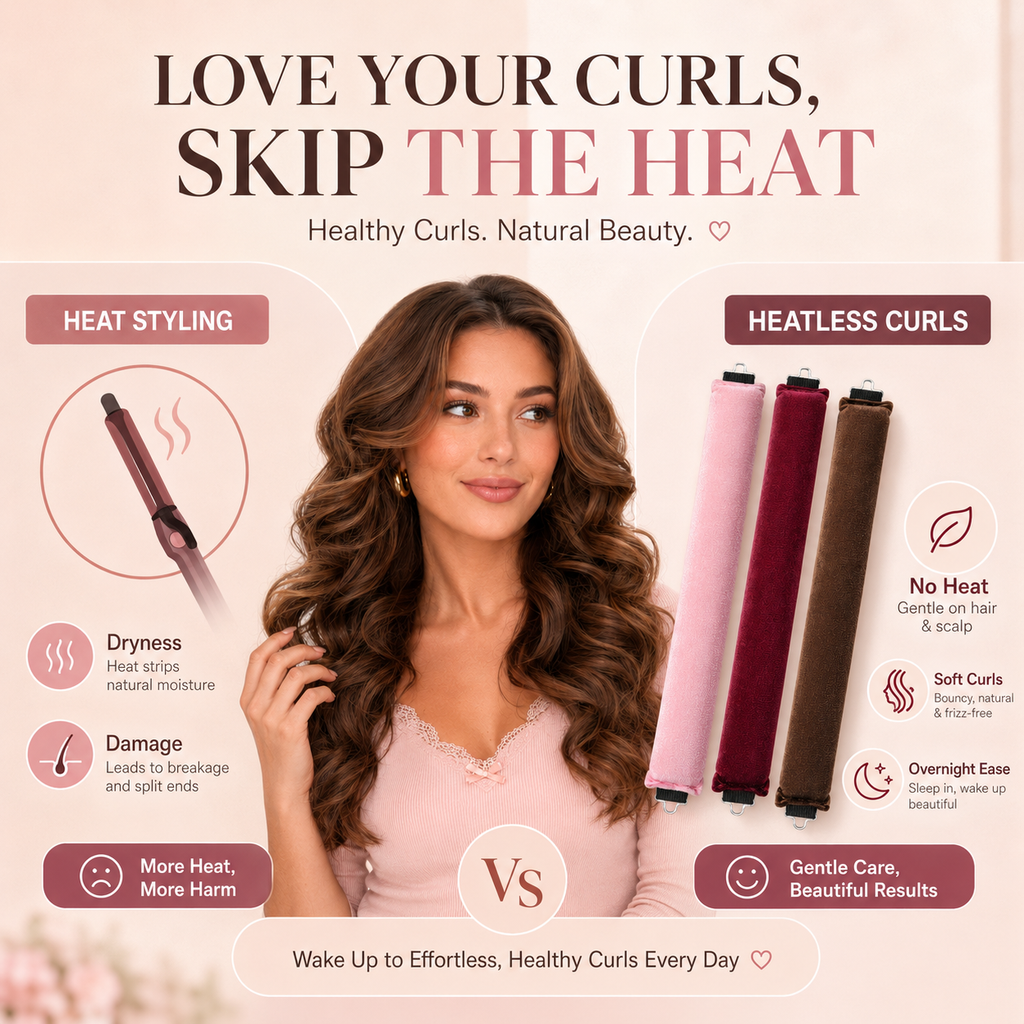 3 Pack Velvet Heatless Curling Rods No Heat Damage