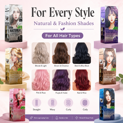 Kit de crema colorante permanente para el cabello 12 tonos naturales