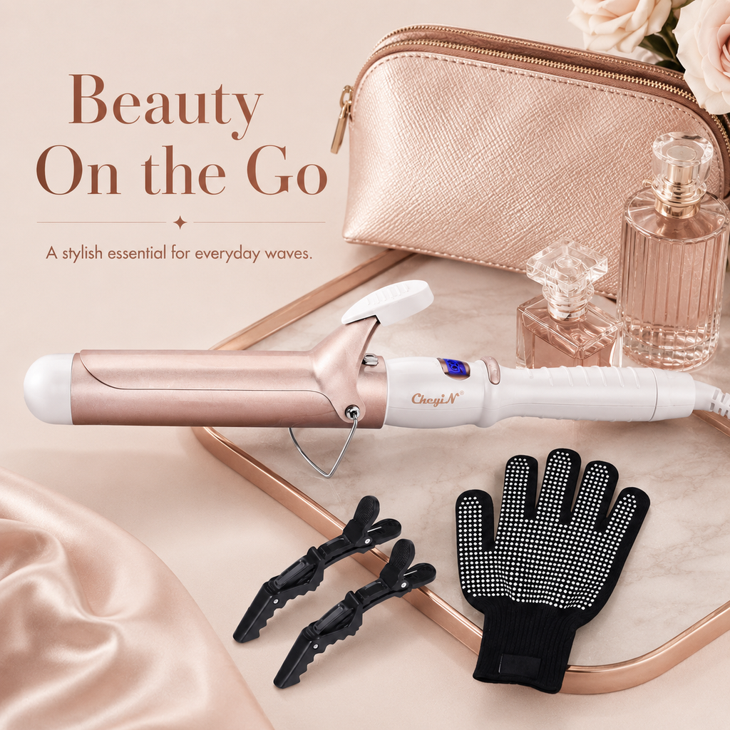 32mm Ceramic Adjustable Temperature Hair Curling Iron Set