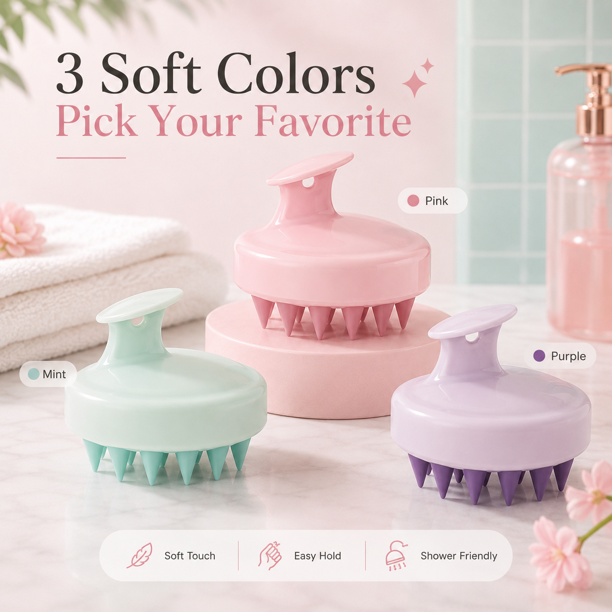 Silicone Scalp Massage Shampoo Brush