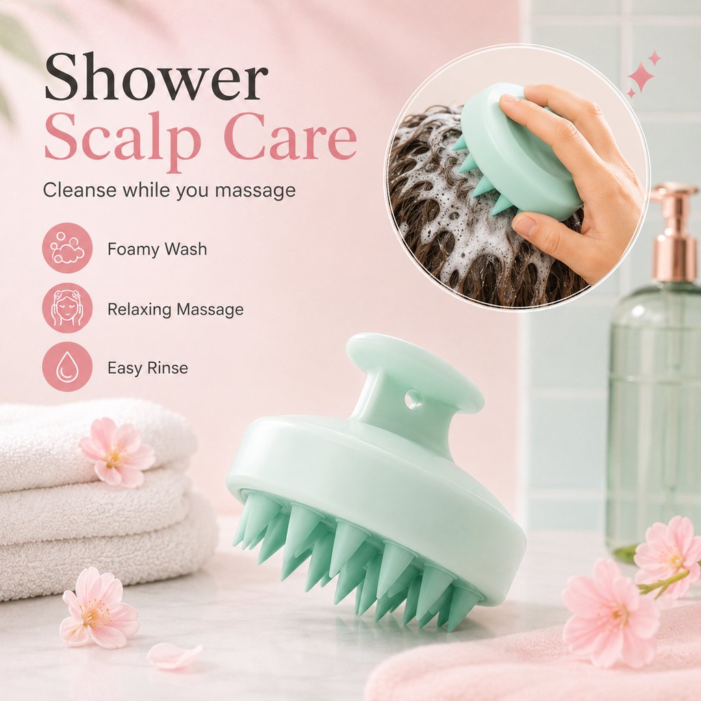 Silicone Scalp Massage Shampoo Brush
