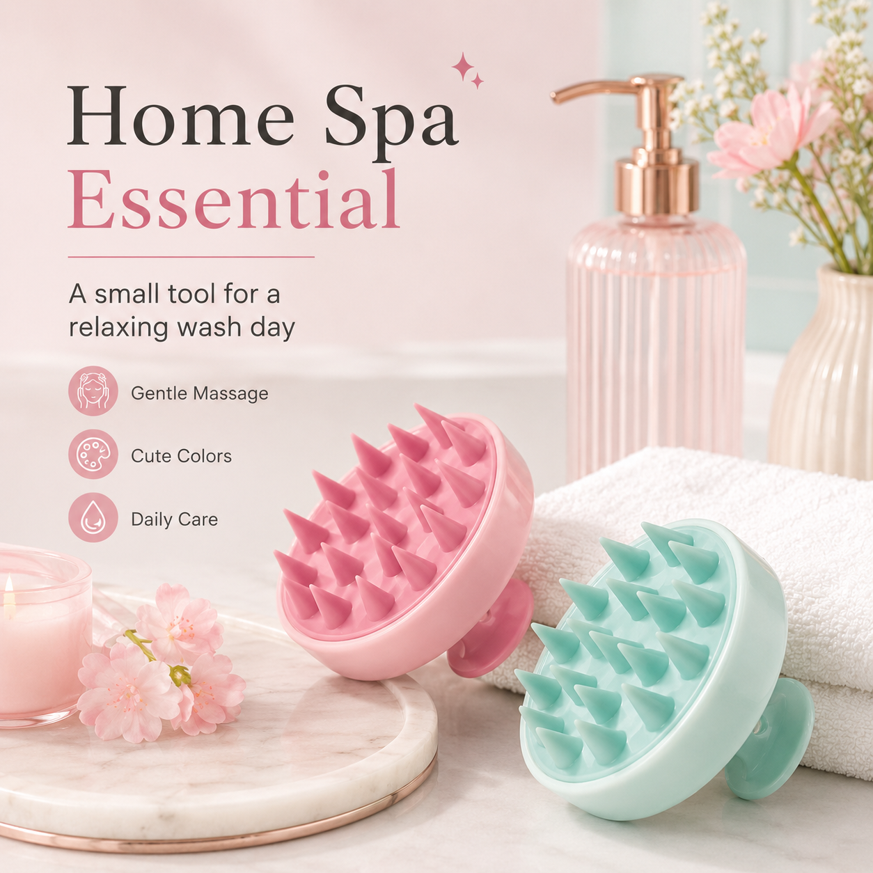 Silicone Scalp Massage Shampoo Brush