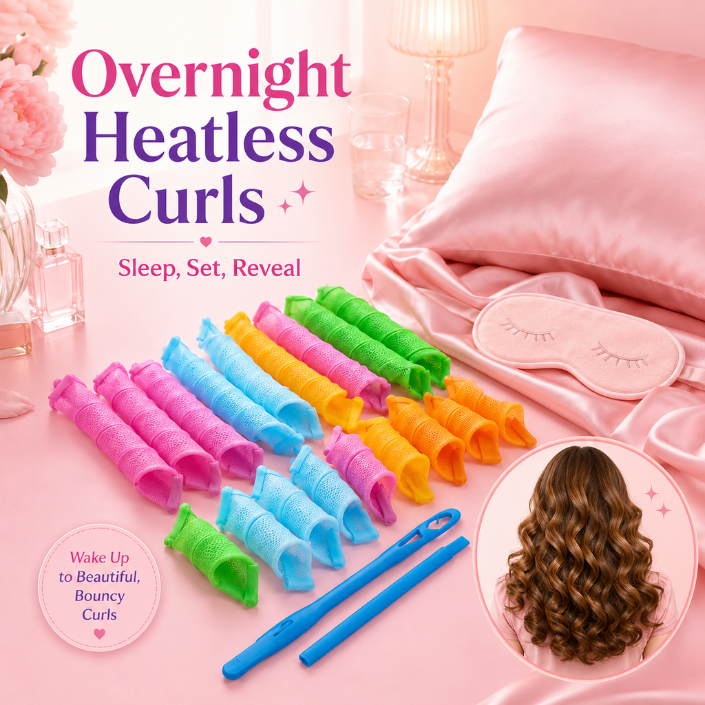 Colorful Heatless Spiral Curler Rollers Kit