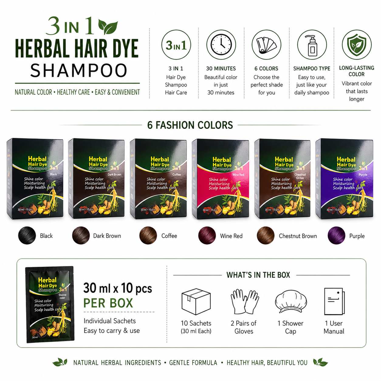 Champú Tinte Herbal 3 en 1