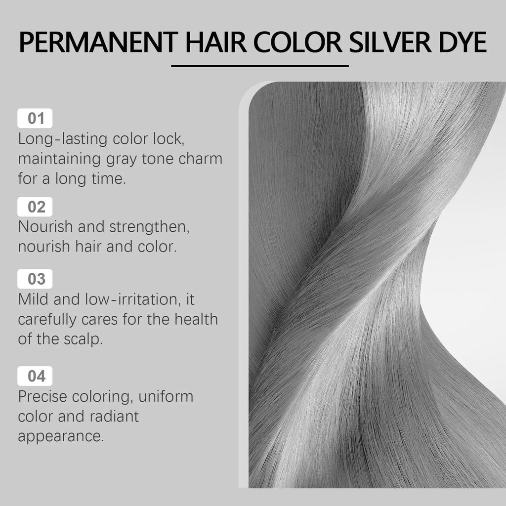 Fashion Silver Permanent Hair Dye Cream