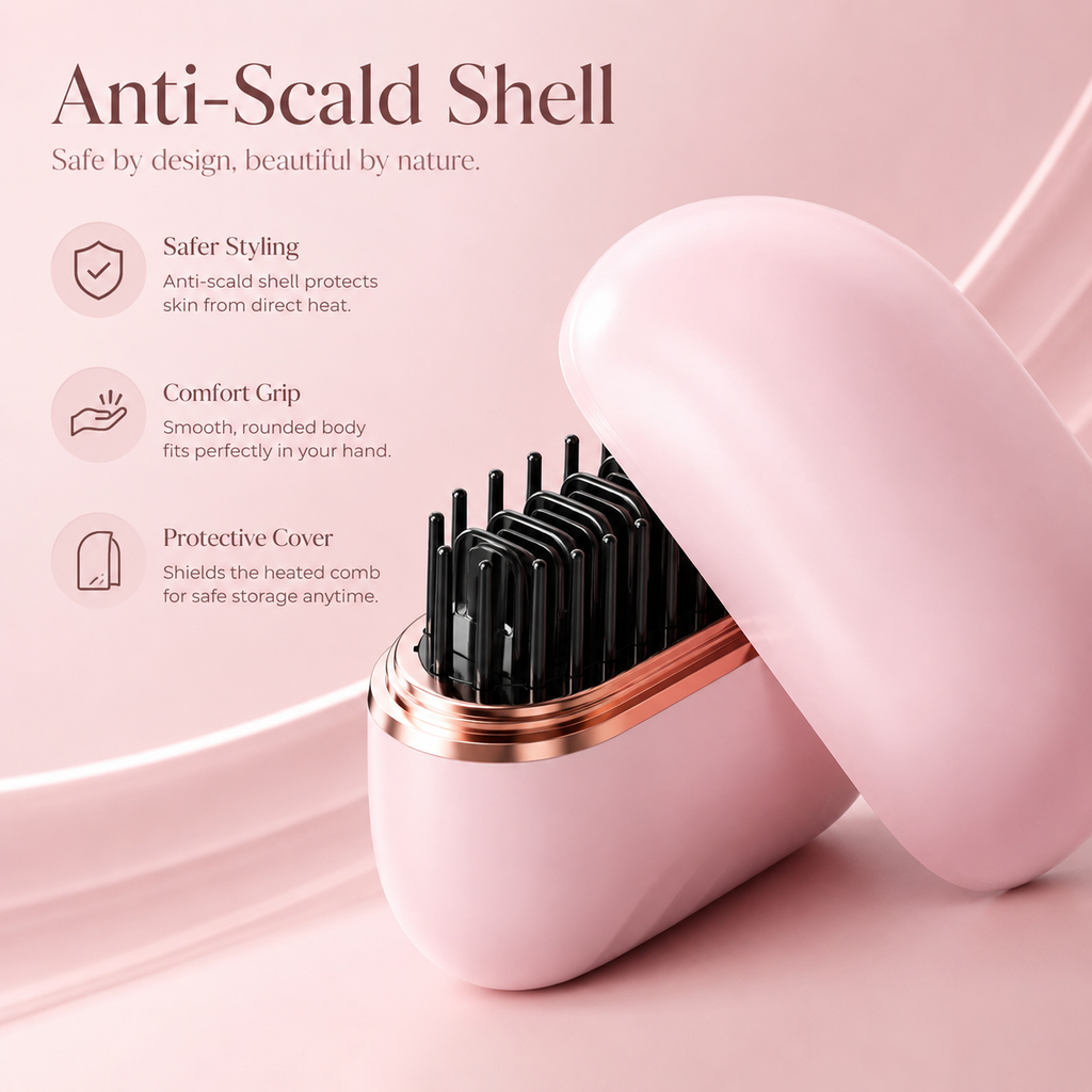 USB Rechargeable Portable Mini Straightener Brush