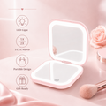 1X/2X Double Sided LED Light Compact Makeup Mirror