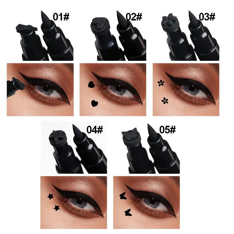2 In 1 Stamp Liquid Eyeliner Pen, Waterproof Long