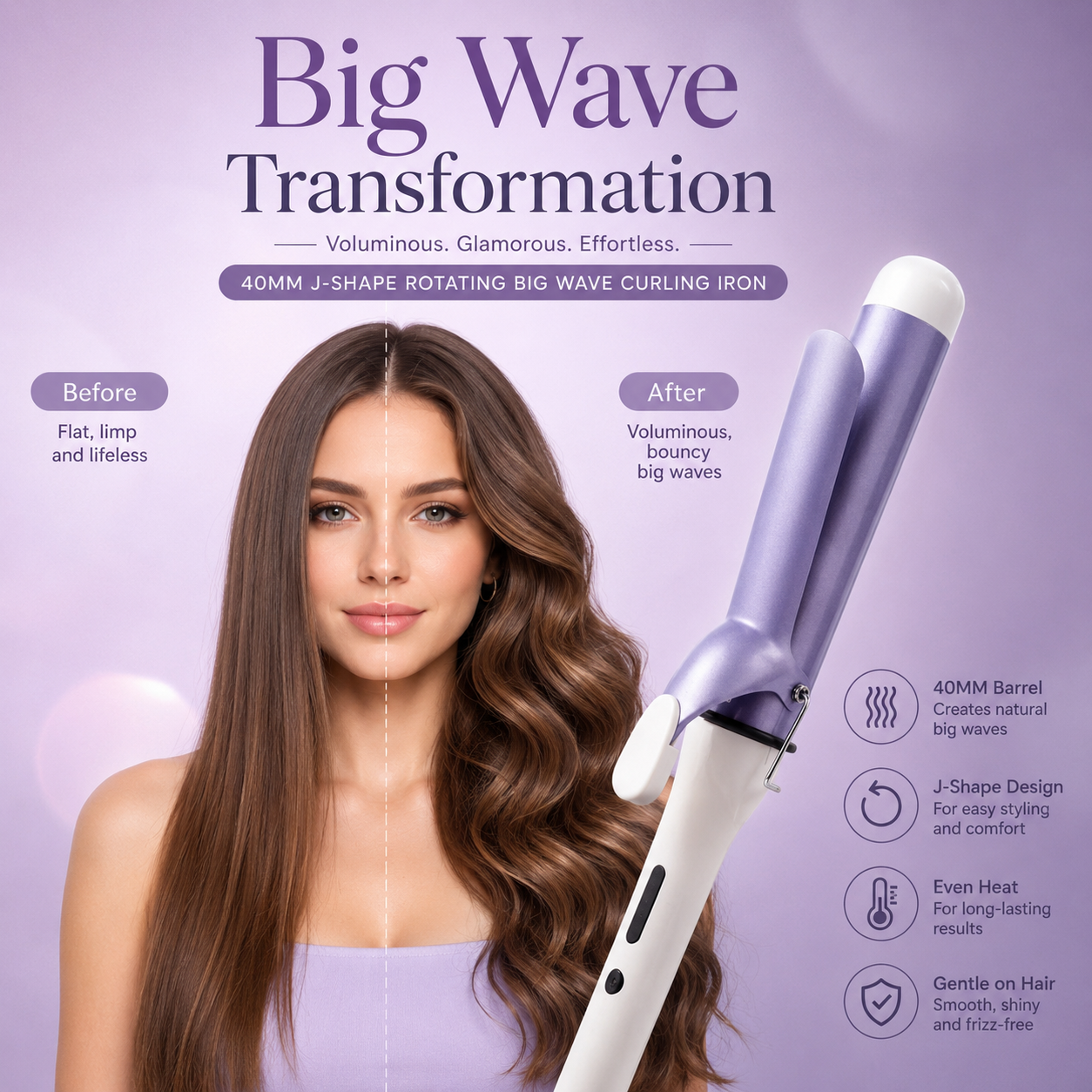40MM Extra Large Barrel Effortless Soft Big Wave Hair Curler