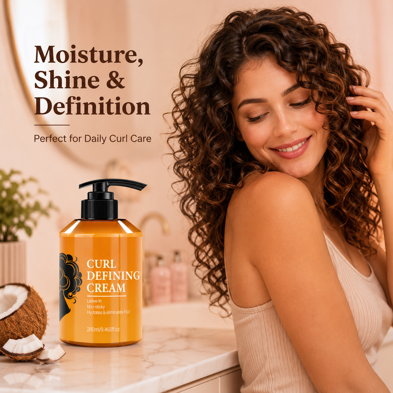 Crema Definidora de Rizos Hidratante No Pegajosa