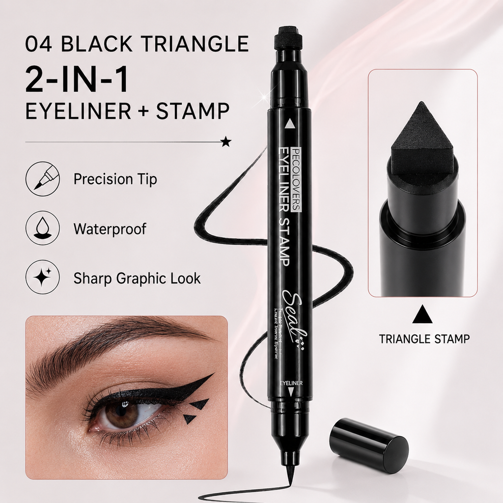 2 In 1 Stamp Liquid Eyeliner Pen, Waterproof Long