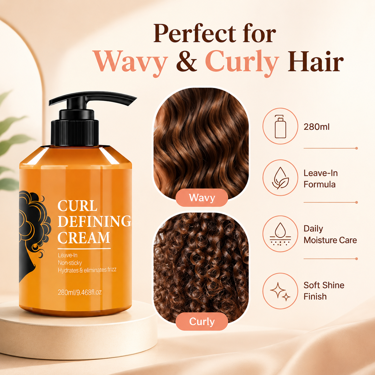 Crema Definidora de Rizos Hidratante No Pegajosa