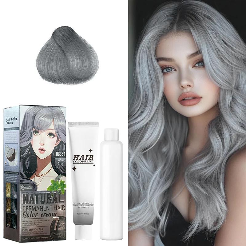 12 Shades Natural Permanent Hair Color Cream Kit