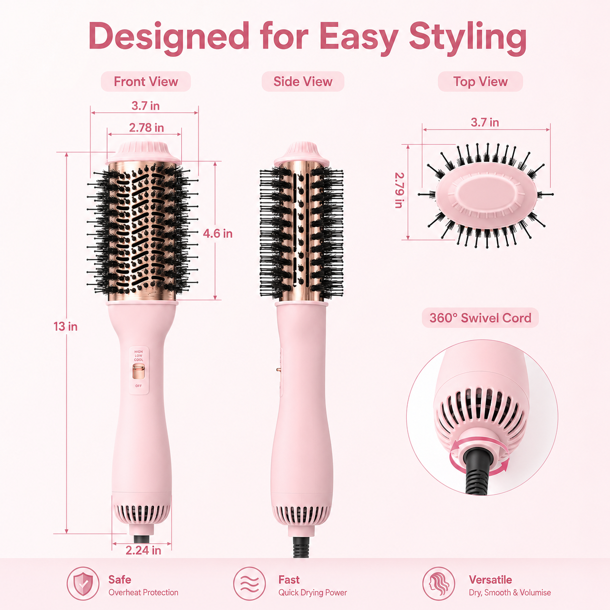 3 In 1 One Step Hot Air Styling Brush