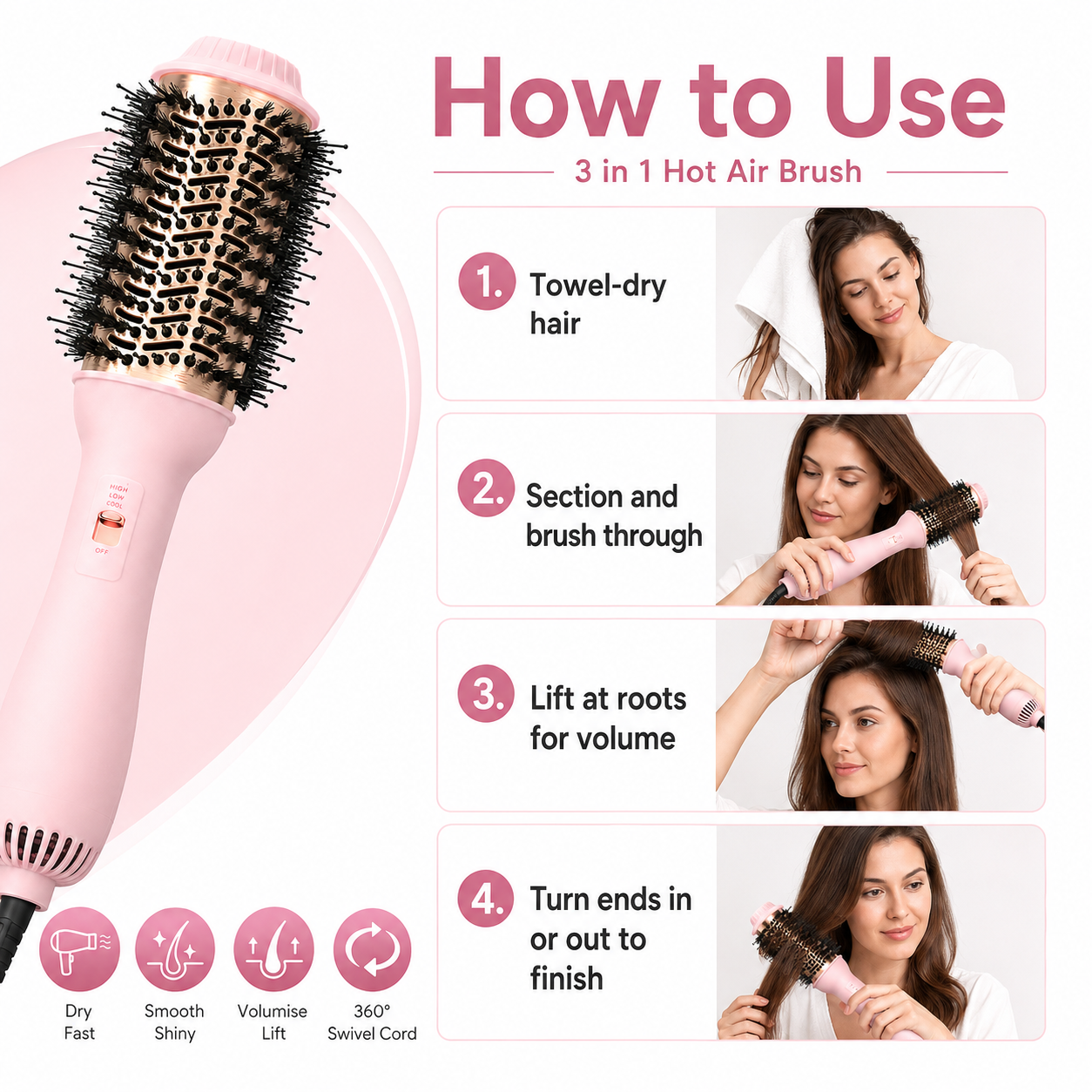 3 In 1 One Step Hot Air Styling Brush