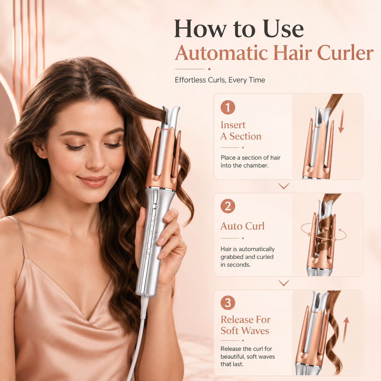 Rizador de Pelo Automático de Cerámica