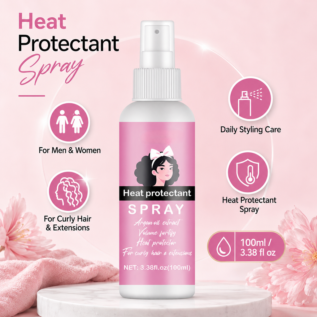 Spray Protector Térmico para el Cabello, Previene el Daño por Calor en Cabello Rizado y Extensiones