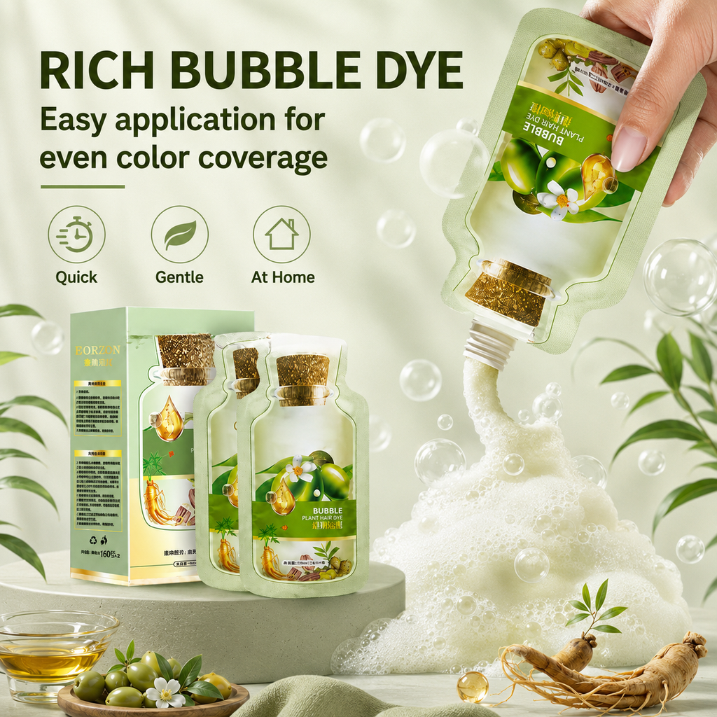 10 Mins Plant Bubble Hair Dye for Gray Coverage