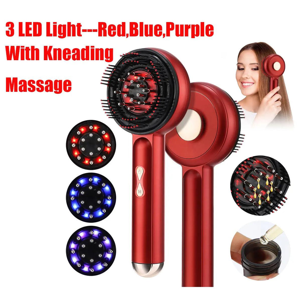 LED Light Electric Liquid Guide Scalp Massage Comb