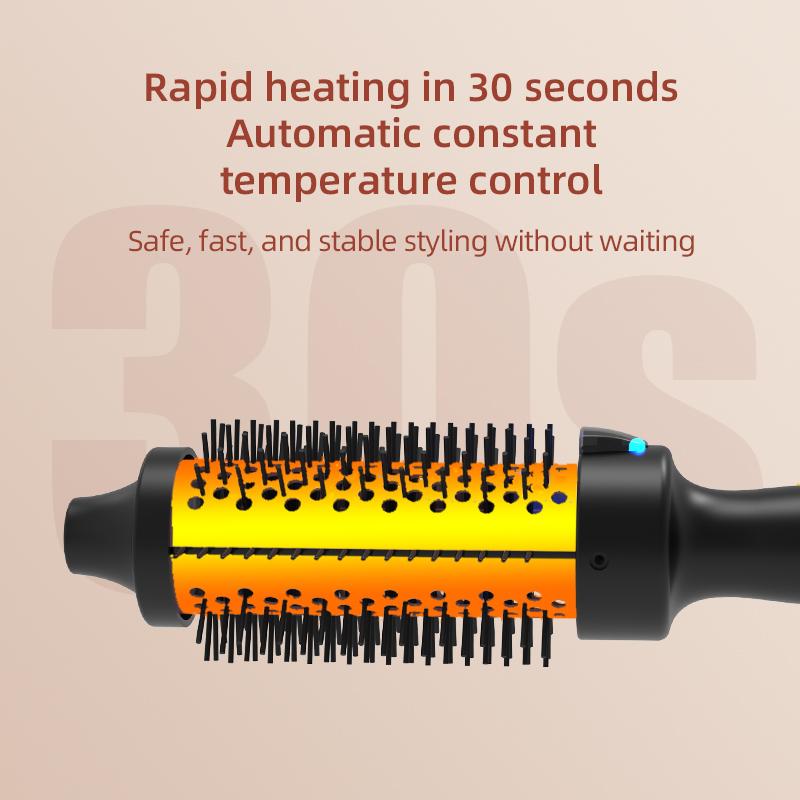 Portable Thermal Round Hot Brush,  Long Last Fluffy Hair Styling Comb