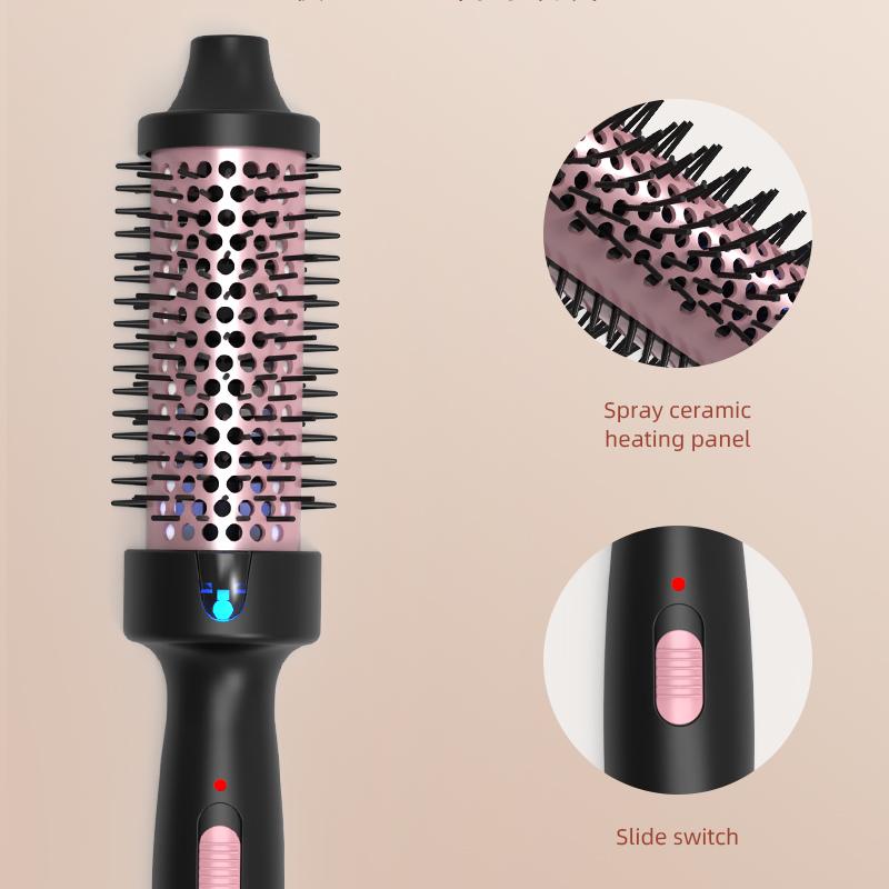 Portable Thermal Round Hot Brush,  Long Last Fluffy Hair Styling Comb
