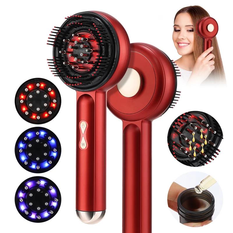 LED Light Electric Liquid Guide Scalp Massage Comb