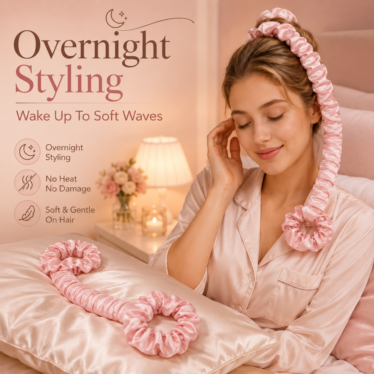 Conjunto de rulos de satén sin calor Sleep