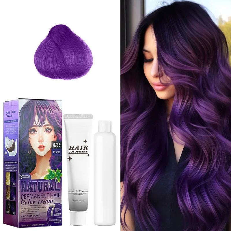 12 Shades Natural Permanent Hair Color Cream Kit