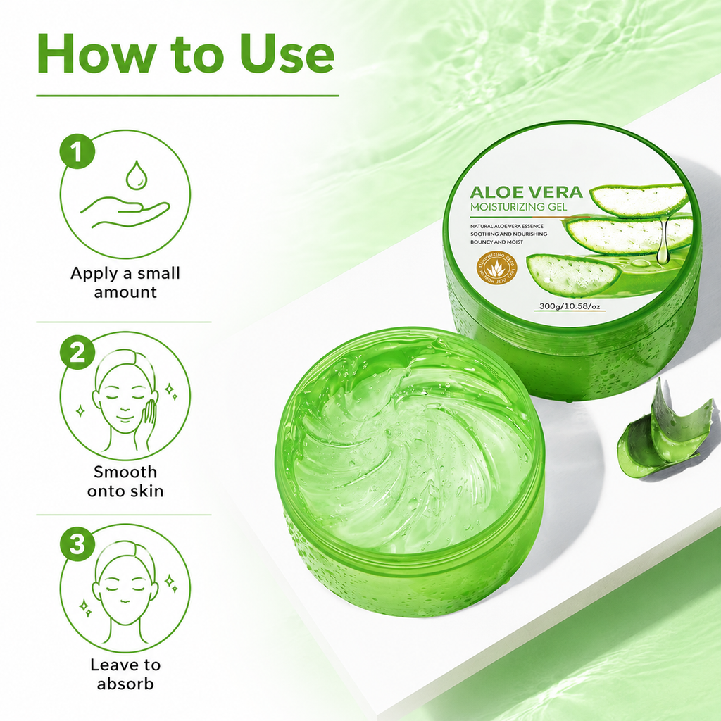 300g Gel Hidratante Calmante Natural de Aloe Vera