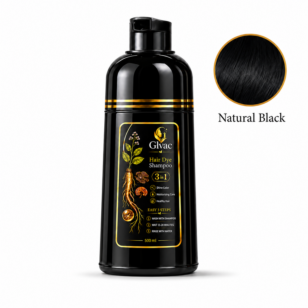 3-in-1 Herbal Hair Dye Shampoo, Quick Easy Gray Hair