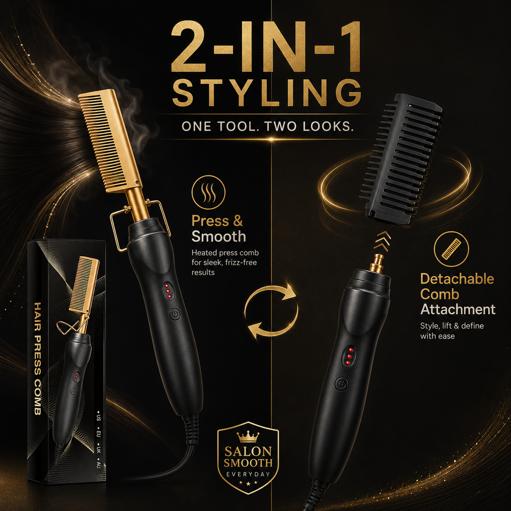 2-IN-1 Portable Fast Heating Hair Press Comb