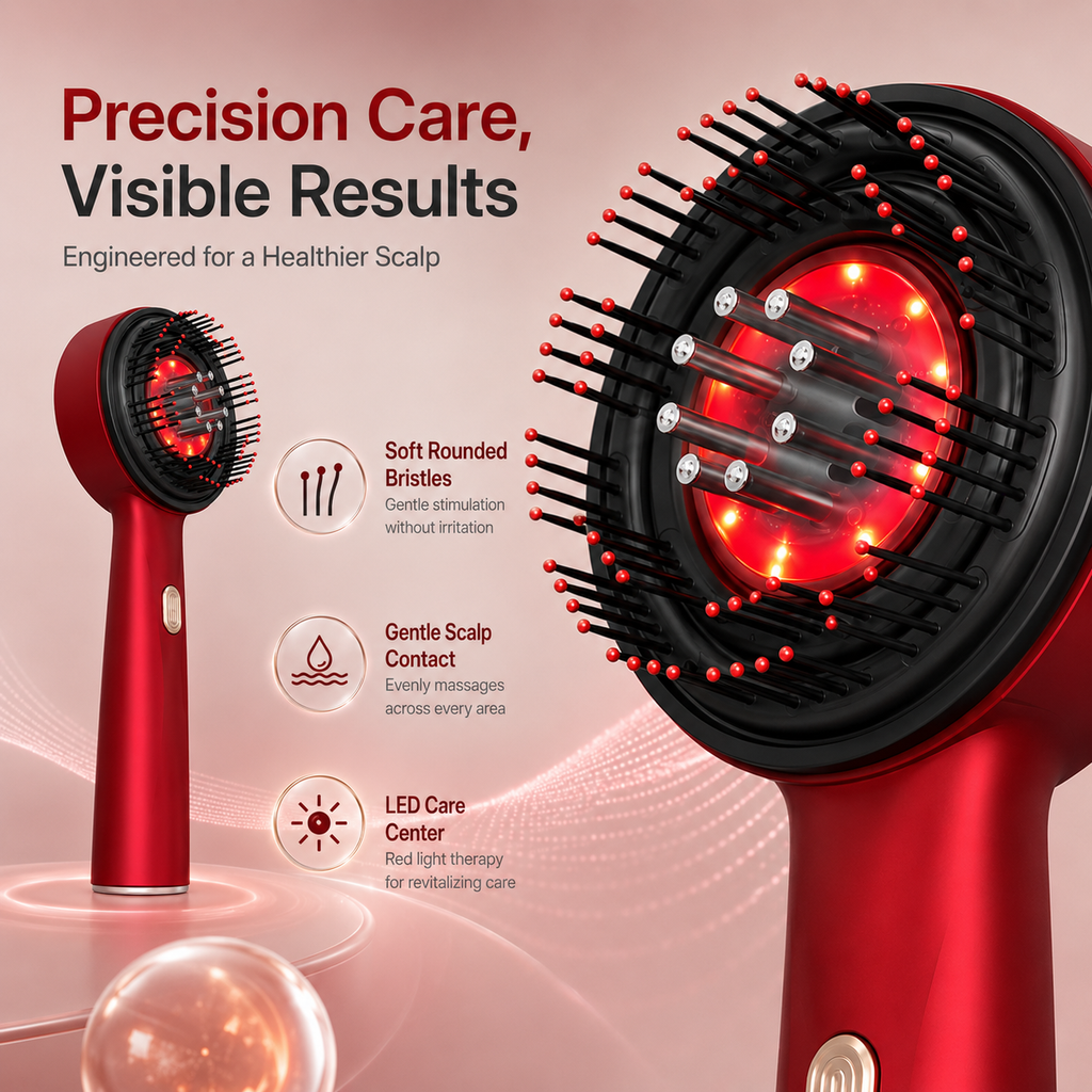 Electric Oil-Filled Red Light Scalp Massage Comb