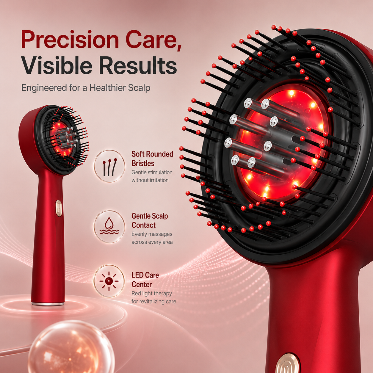Electric Oil-Filled Red Light Scalp Massage Comb