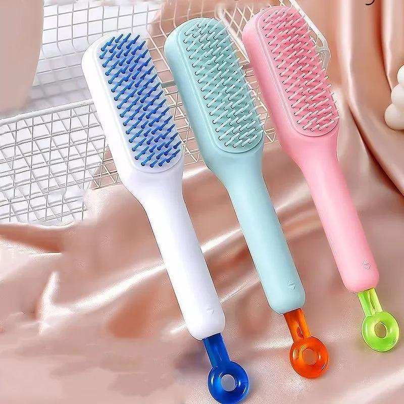 One Step Self Cleaning Retractable Massage Hair Comb