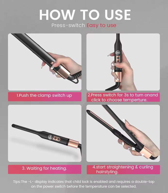 LCD Digital Slim Ceramic Hair Straightener Flat Iron