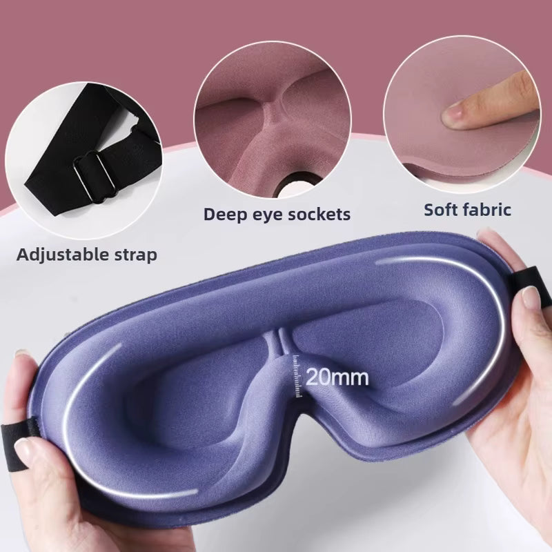 3D Contoured 99% Light Blockout Sleep Eye Mask