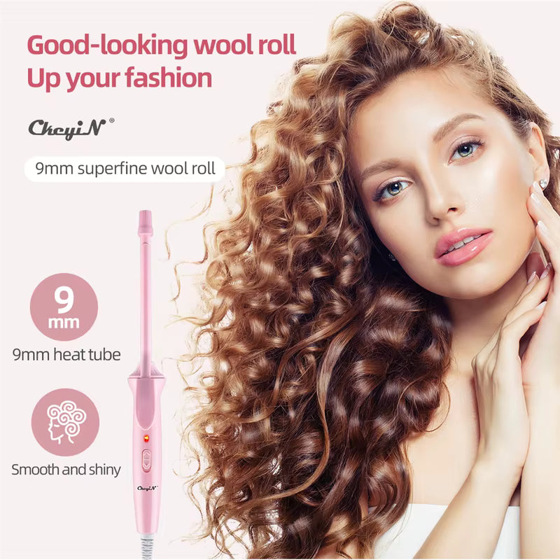 9mm Mini Thin Barrel Wool Roll Hair Curling Iron