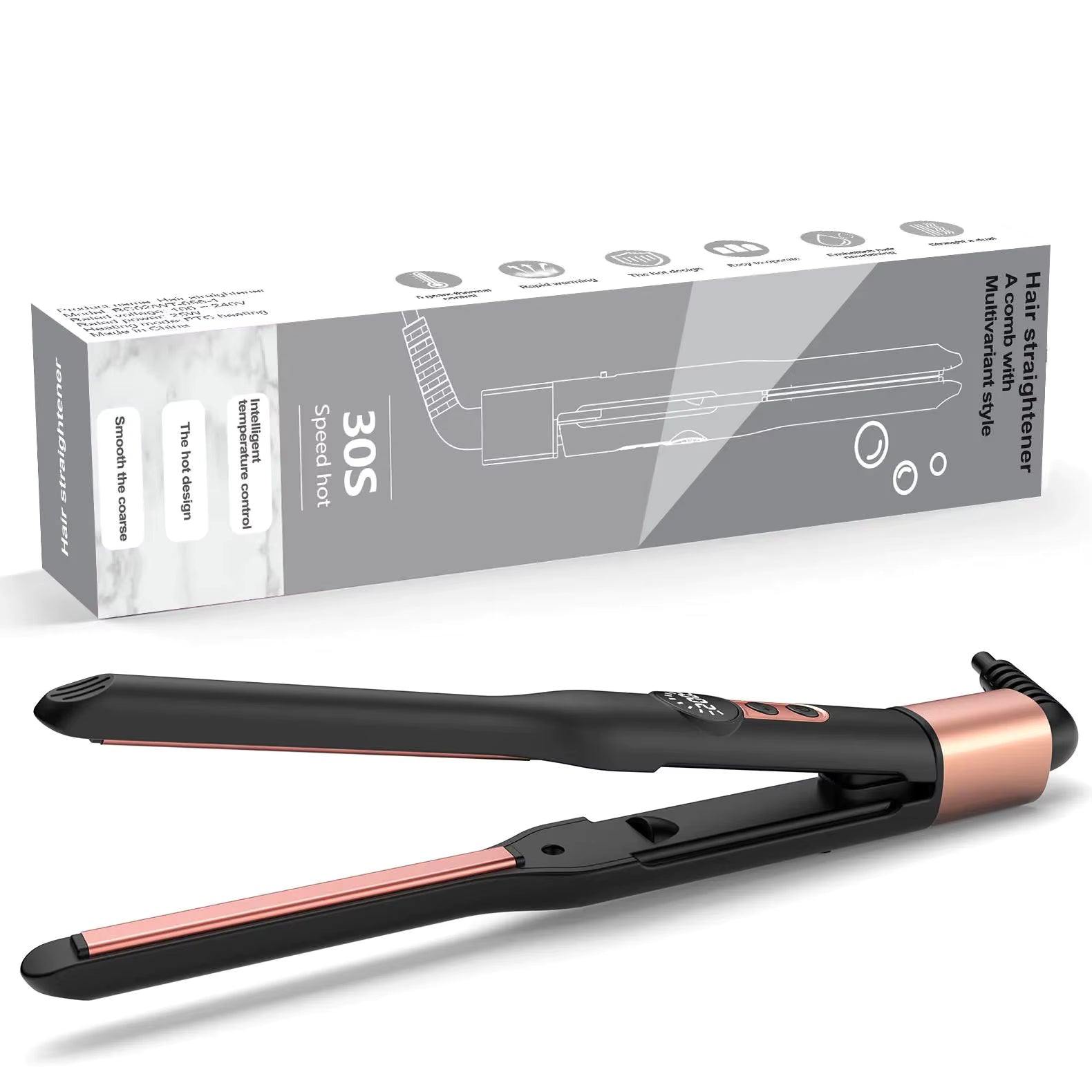 LCD Digital Slim Ceramic Hair Straightener Flat Iron