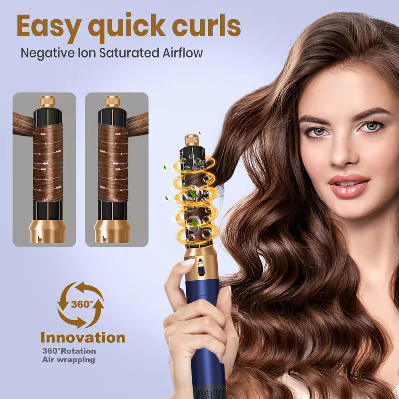6 In 1 Interchangeable Negative Ion Hot Air Multi Hair Styler