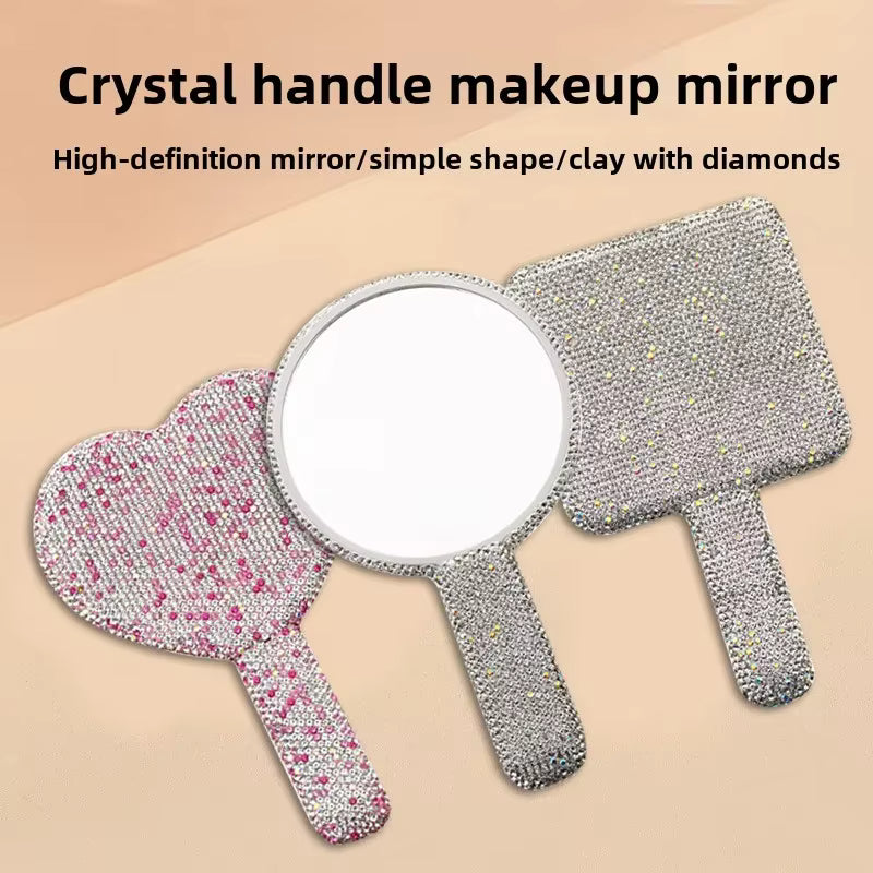 Full Diamond Bling Handheld Makeup Mirror