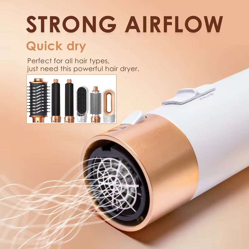 6 In 1 Interchangeable Negative Ion Hot Air Multi Hair Styler