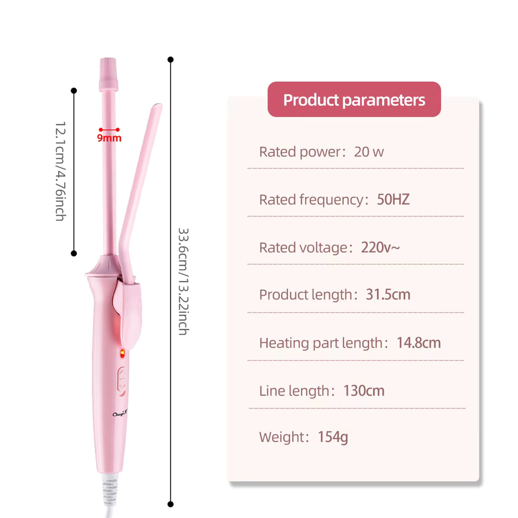 9mm Mini Thin Barrel Wool Roll Hair Curling Iron